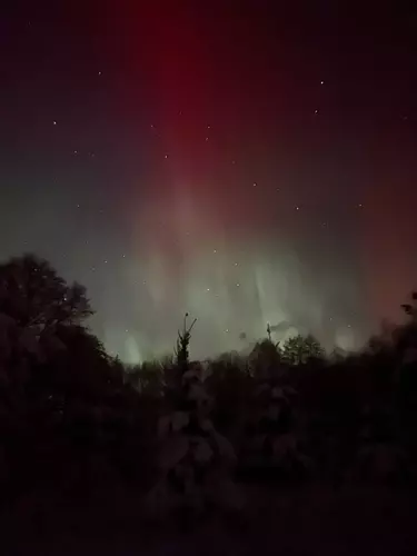 северное сияние, Чудское озеро, природные явления, полярные огни, редк