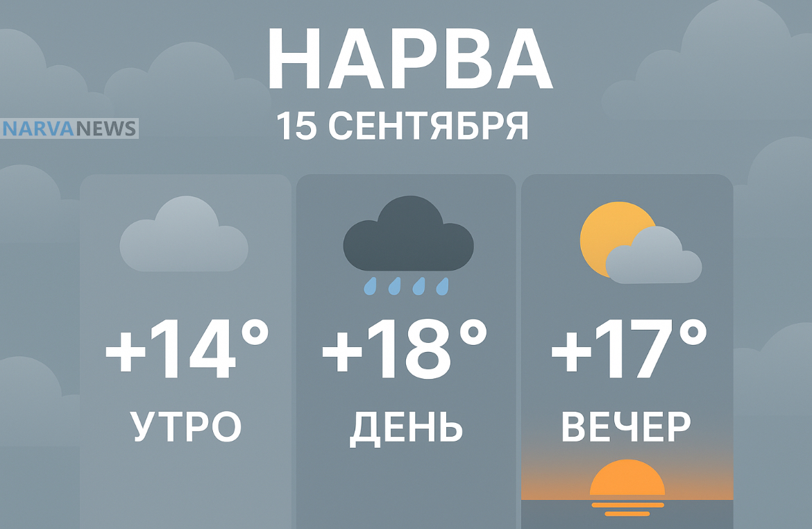 Нарва делит день пополам: утром серость, после полудня — дождь