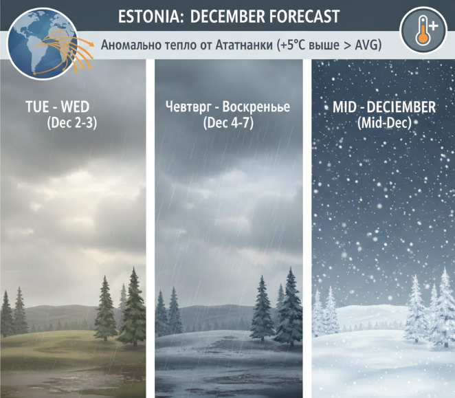 Стало известно, когда метеорологическая зима придёт в Эстонию