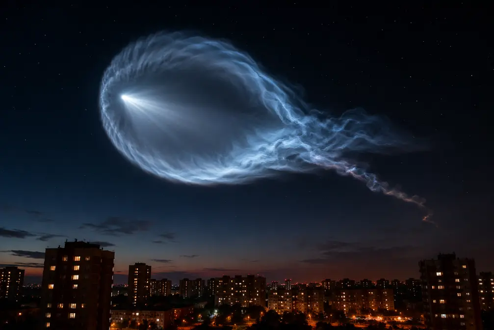 «Красиво, но тревожно»: небо над Петербургом вспыхнуло «космической медузой» после ночного пуска: Иллюстративное фото — Narva News