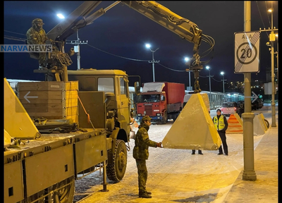 Пограничный пункт на мосту в Нарве готовится к закрытию