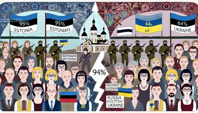 Опрос 2024: 95% эстонцев и 64% неэстонцев осуждают военные действия России в Украине