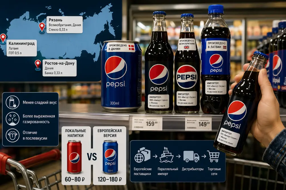«Та самая Pepsi» снова на полках в России: где искать европейскую версию и чем она отличается