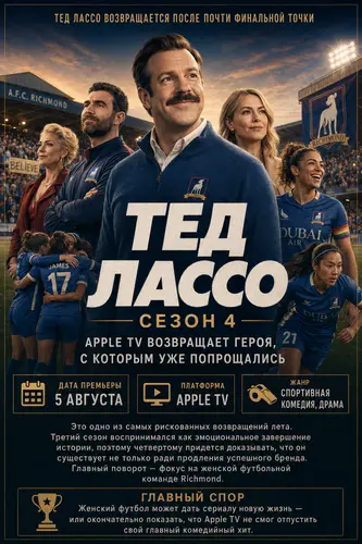 Ted Lasso, сезон 4: Apple TV возвращает героя, с которым уже попрощались