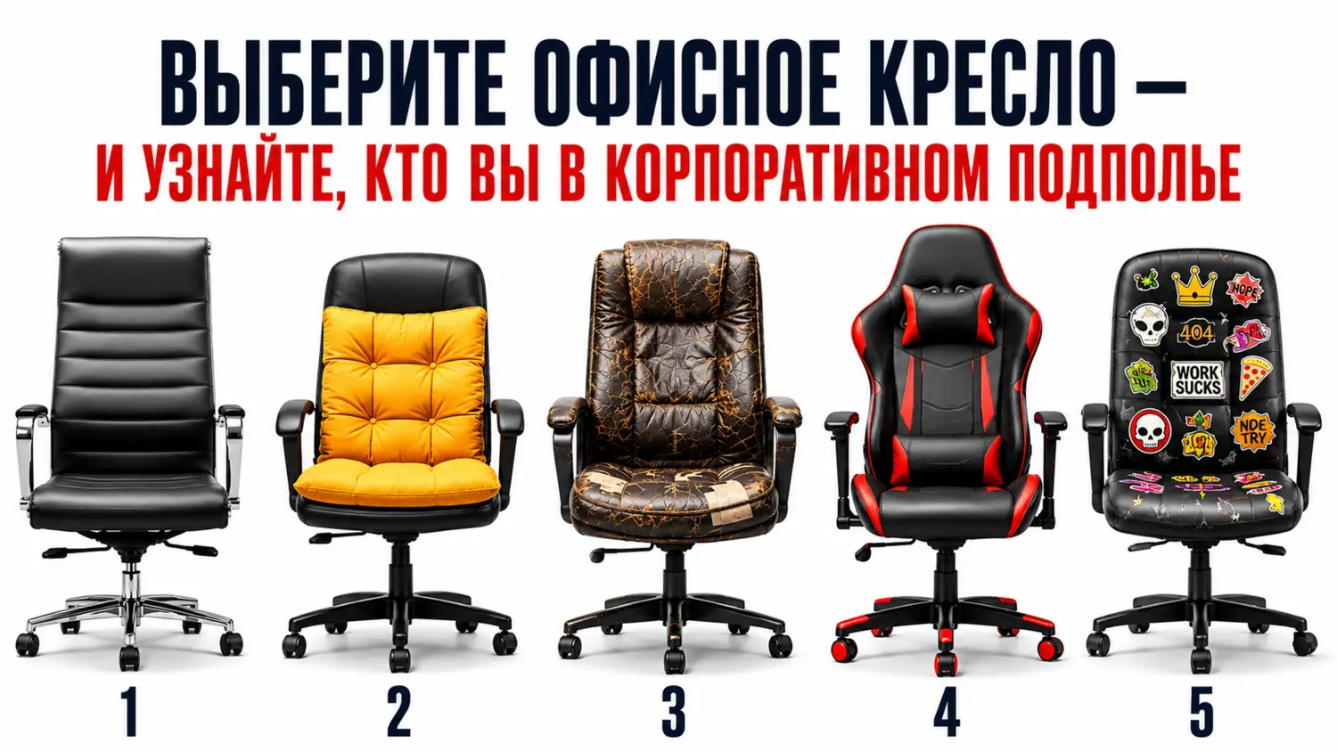 Тест по картинке: какое кресло показывает ваш настоящий офисный характер