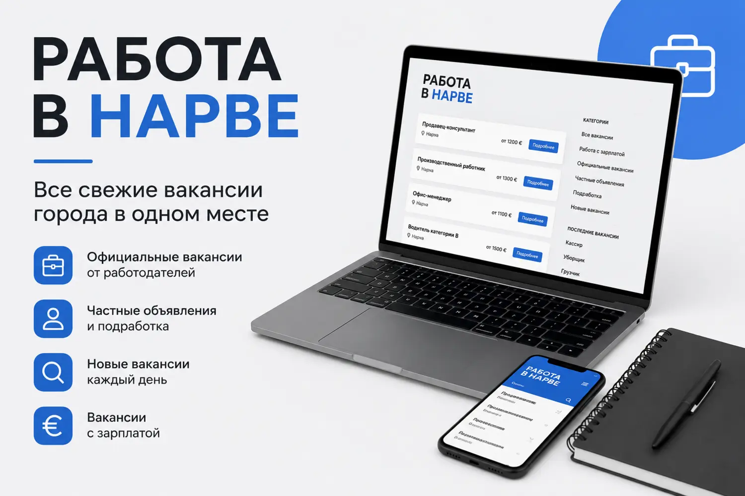 Работа в Нарве без долгих поисков: все свежие вакансии города теперь в одном месте