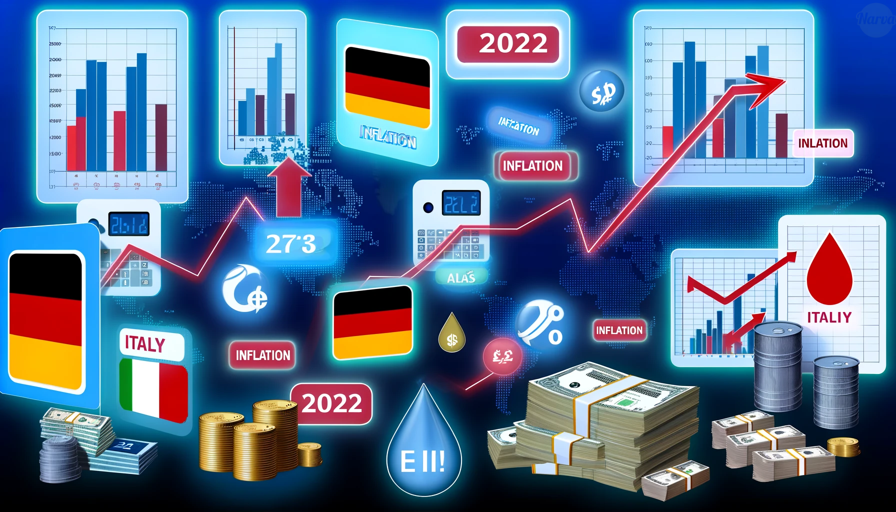 Инфляция в Европе в 2022 году по месяцам и странам