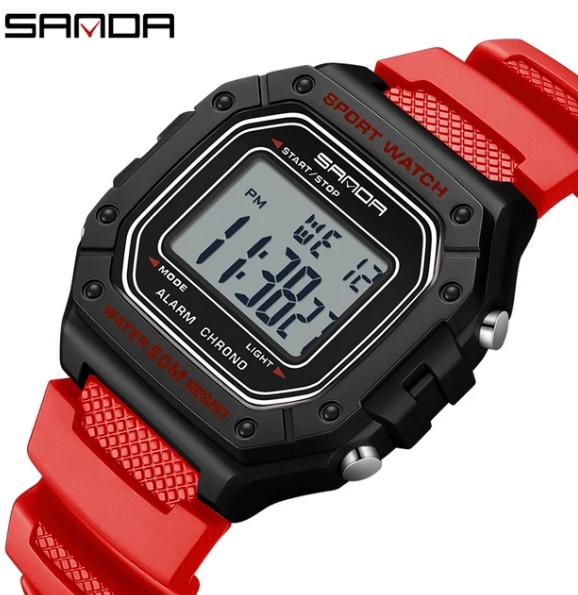 SANDA 2156: Модные мужские часы с LED-дисплеем | Водонепроницаемые спортивные часы - Narva News