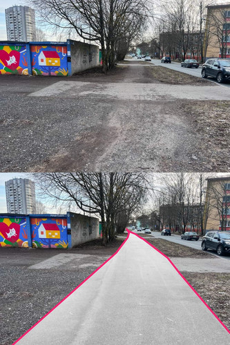 Таллинн строит новые тротуары на месте вытоптанных тропинок